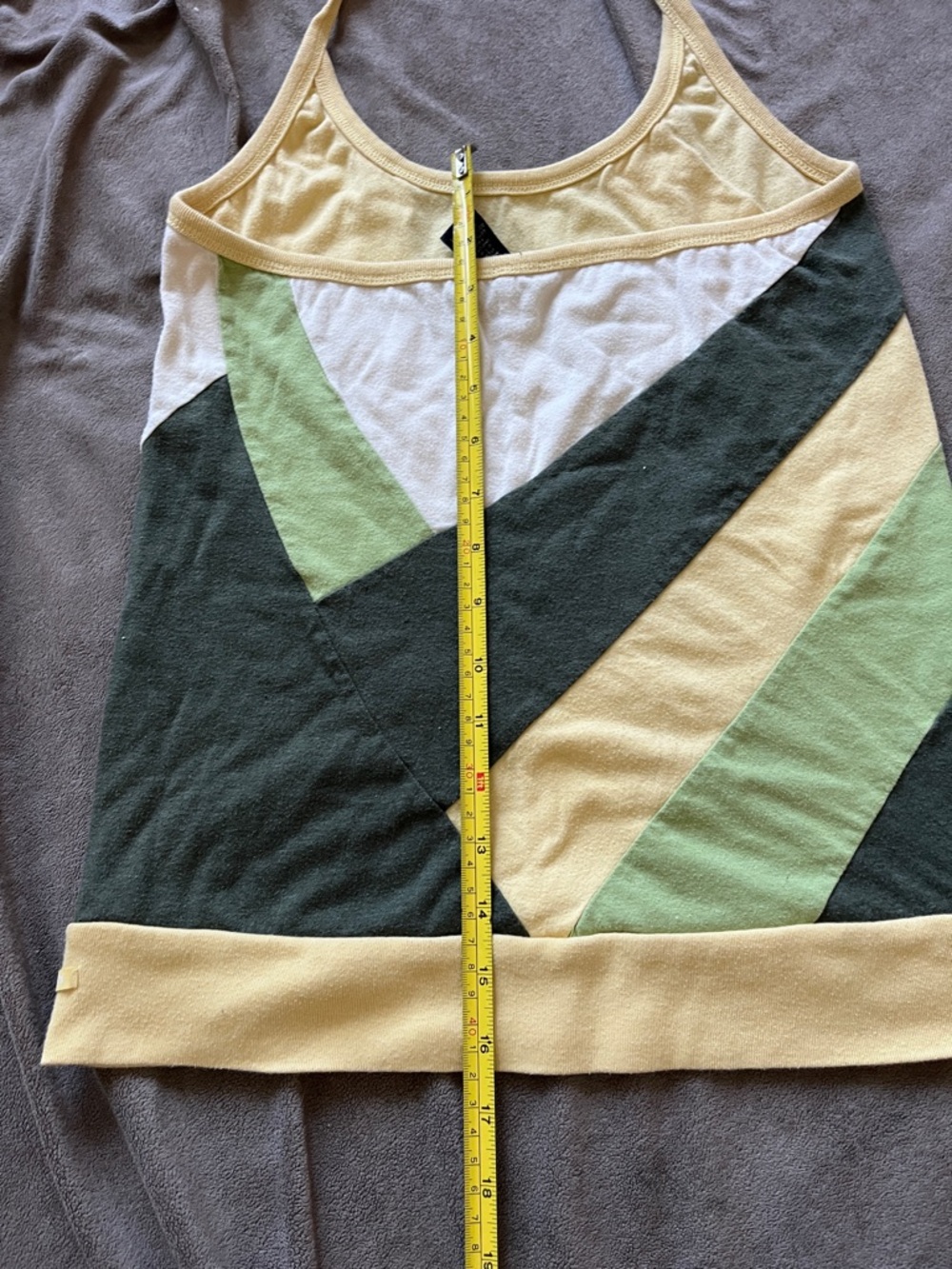 Women’s Colorblock Halter Tank Top in Yellow, Green, White - Picture 5 of 5